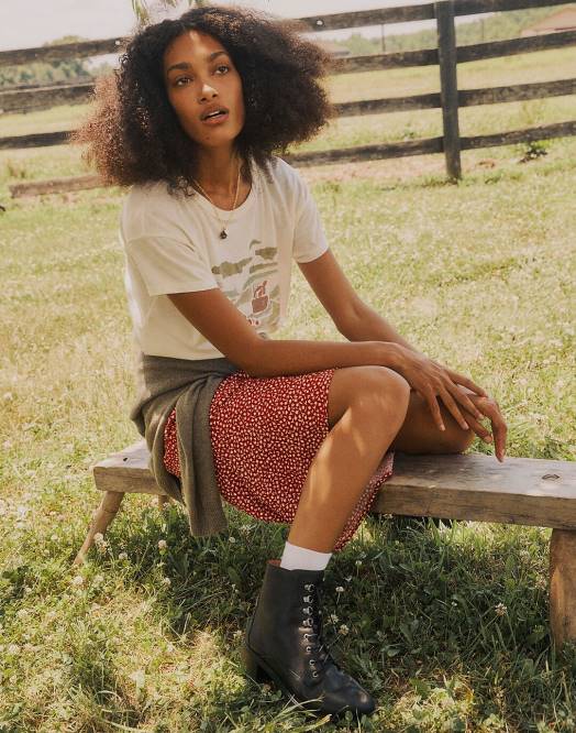 Madewell fottøy ekte svart kvinner patti snørestøvelen 260F2610