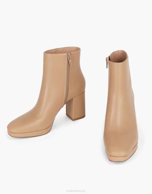 Madewell fottøy leire kvinner med hensikt blank rachelhæl støvel 260F1652