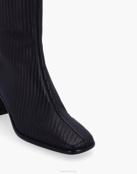 Madewell fottøy svart kvinner alohas øst-foldede høye støvler 260F1188