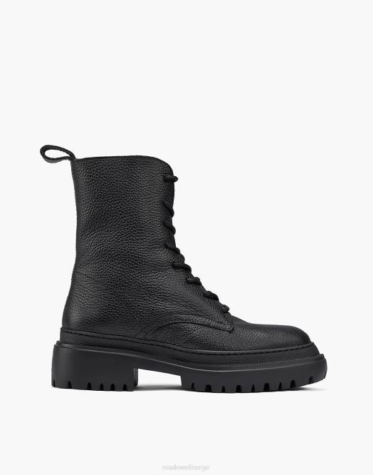 Madewell fottøy svart kvinner maguire bellagio snørestøvler med shearling-fôret lær 260F2632