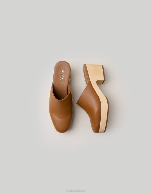 Madewell fottøy kamel kvinner frue sko skinn gloria tresko 260F1518