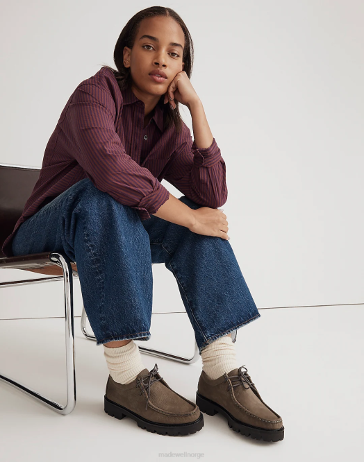 Madewell fottøy kull kvinner g.h.bass wallace moc semsket skinn 260F1429