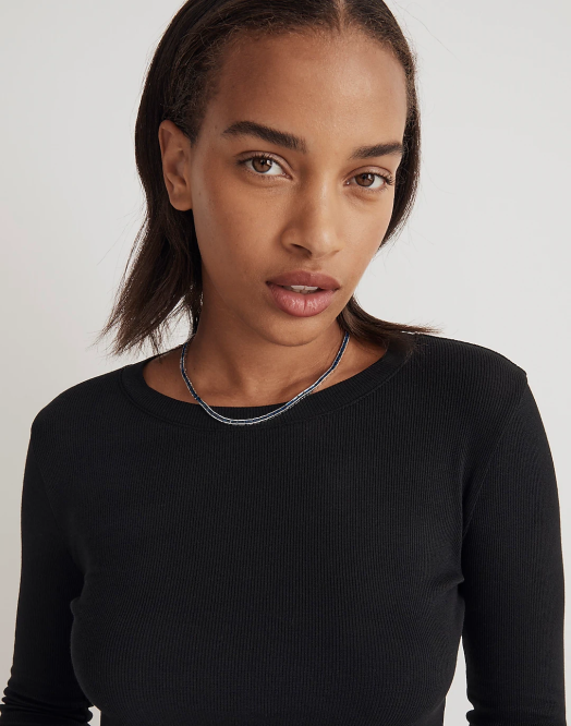 Madewell smykker blekt gull kvinner tenniskolleksjonen baguette krystall halskjede 260F944