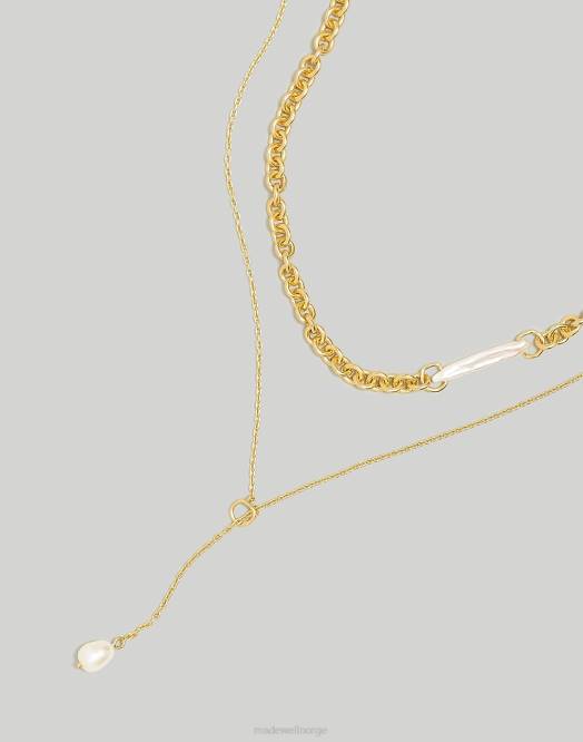 Madewell smykker blekt gull kvinner to-pack støpt perlekjedesett 260F947