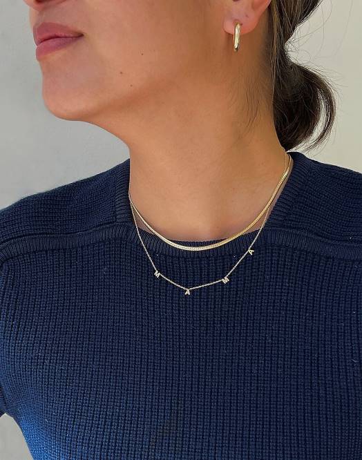 Madewell smykker gull kvinner kinn kjære kaia mama innledende kjede 260F1759