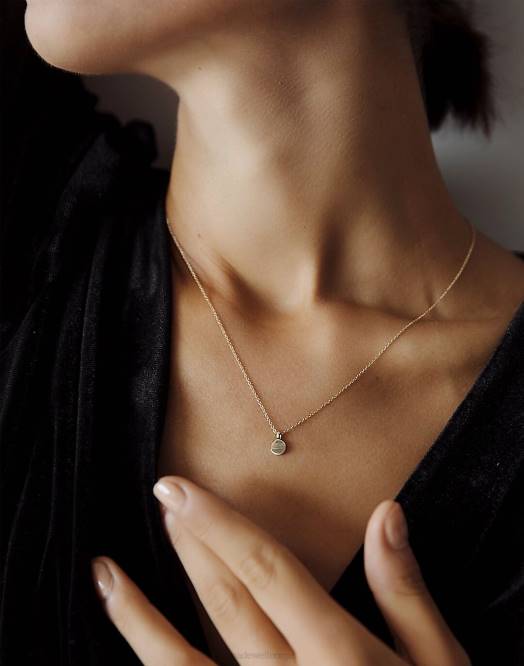 Madewell smykker gull kvinner kinn round initial disc halskjede (16'' kjede) 260F1755