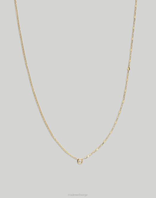 Madewell smykker gull kvinner kinn to i ett rundt diamantkjede 260F1732