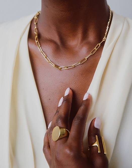 Madewell smykker gull kvinner soko delikat ellipse krage halskjede 260F2275