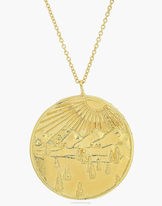 Madewell smykker gull kvinner studio grun skog halskjede 260F1559