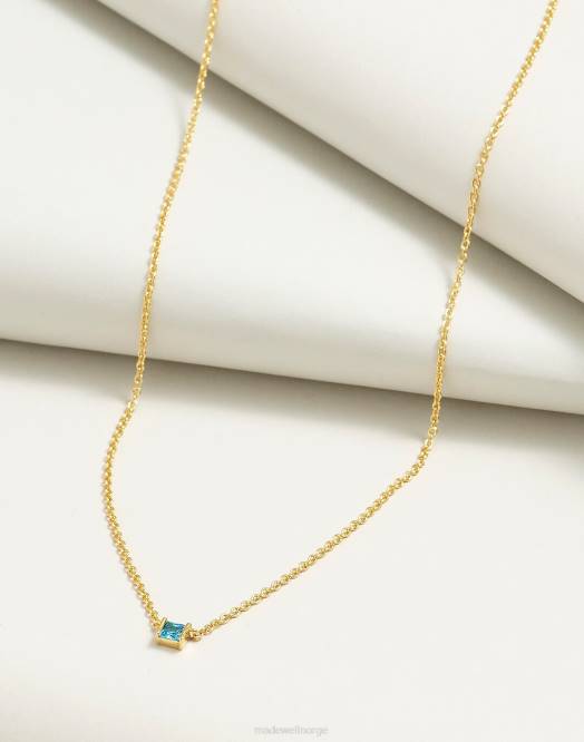 Madewell smykker hvit topas kvinner delikat kolleksjon halvfine birthstone kjede 260F932