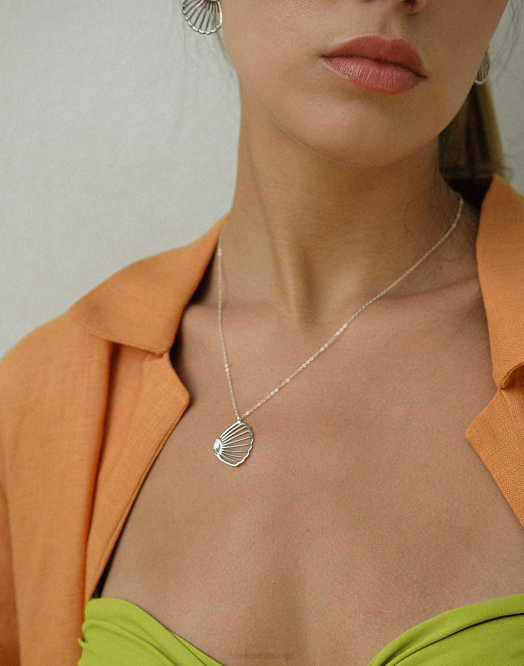 Madewell smykker sølv kvinner muns concha halskjede 260F1986