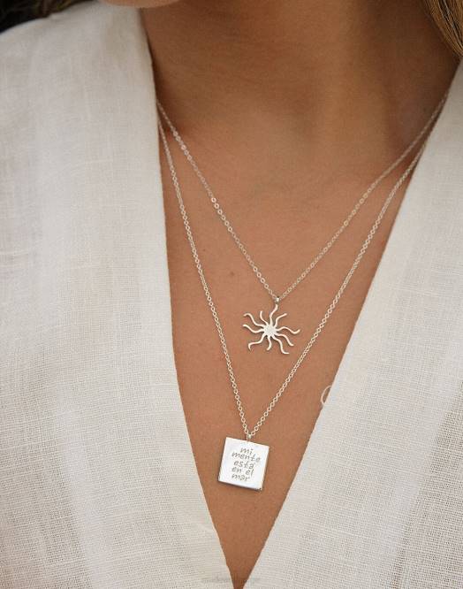 Madewell smykker sølv kvinner muns sol halskjede 260F1981