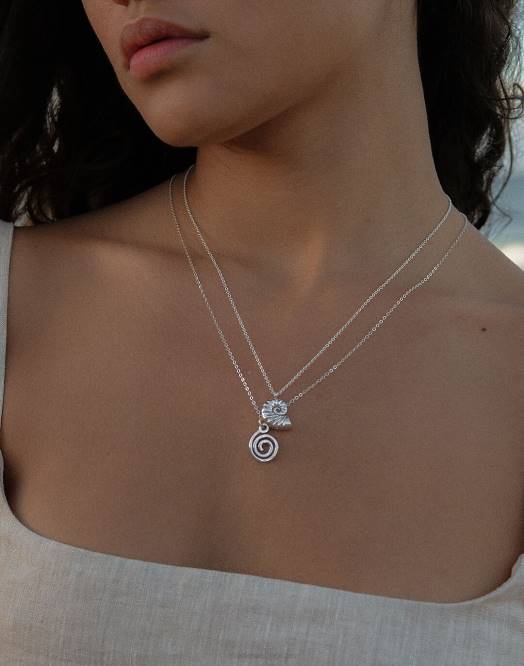 Madewell smykker sølv kvinner muns spiralkjede 260F2008