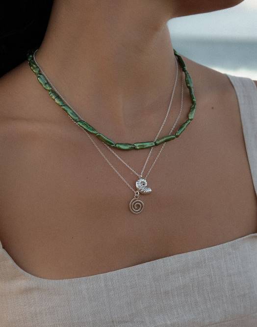 Madewell smykker sølv kvinner muns spiralkjede 260F2008