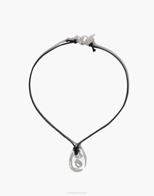 Madewell smykker svart kvinner cled skulpturell sjarm halskjede 260F1812
