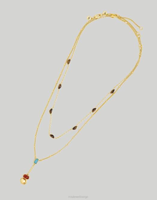 Madewell smykker vintage gull kvinner stone collection to-pack lariat kjedesett 260F946