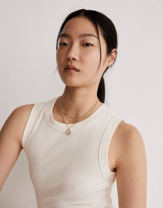 Madewell smykker vintage gull kvinner tre-paks perlemor halskjede sett 260F955