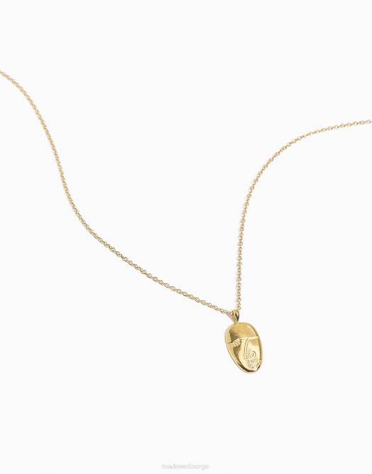 Madewell tilbehør gull kvinner katie dean smykkekunstner ansikt halskjede 260F1485