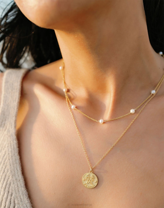 Madewell tilbehør gull kvinner katie dean smykker gemini zodiac halskjede 260F1491