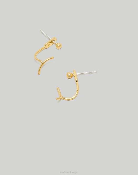 Madewell smykker 14 karat gull kvinner delikat kolleksjon halvfine belagte buede øredobber 260F929