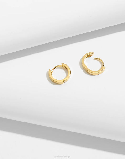 Madewell smykker 14 karat gull kvinner delikat kolleksjon halvfine huggie mini hoop øredobber 260F761
