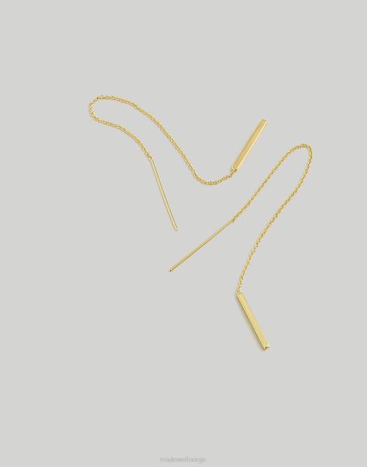 Madewell smykker blekt gull kvinner threader bar øredobber 260F892