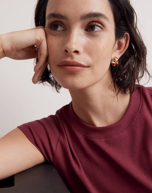 Madewell smykker dragefrukt kvinner konfetti krystall huggie hoop øredobber 260F843