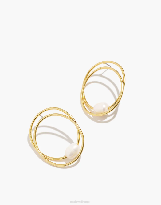 Madewell smykker ferskvannsperle kvinner frontvendt doble ringøredobber 260F902