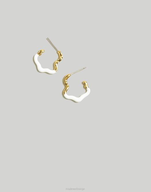 Madewell smykker fyr kvinner emaljedyppede huggie hoop øredobber 260F927