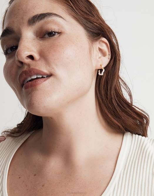 Madewell smykker fyr kvinner emaljedyppede huggie hoop øredobber 260F927