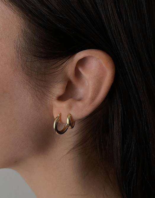 Madewell smykker gull kvinner kinn klassiske bøyleøreringer 260F1734