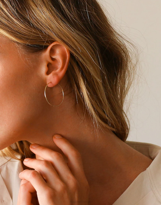 Madewell smykker gull kvinner kinn lette bøyleøreringer 260F1742