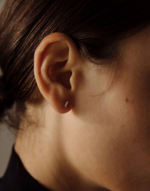 Madewell smykker gull kvinner kinn penelope i diamond bar stud øredobber 260F1767