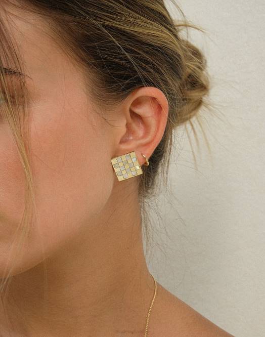 Madewell smykker gull kvinner muns ajedrez øredobber 260F1971