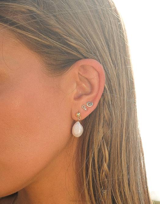 Madewell smykker gull kvinner muns perla øredobber 260F1933