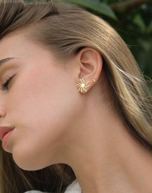 Madewell smykker gull kvinner muns sol øredobber 260F1974