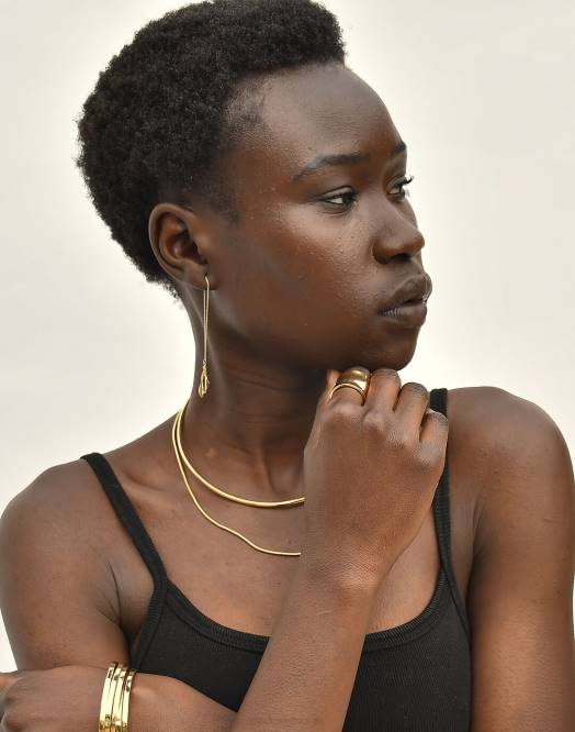 Madewell smykker gull kvinner soko delikate bidu-kjede-øredobber 260F2250