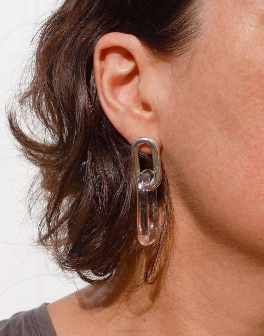 Madewell smykker klar kvinner jane d'arensbourg ovale øredobber med kjede 260F1460