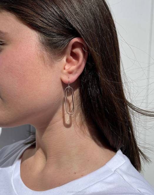 Madewell smykker én farge kvinner jane d'arensbourg ovale øredobber i klart glass 260F1463