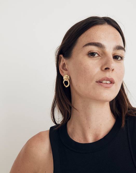 Madewell smykker polert sølv kvinner organiske sirkeløreringer 260F885