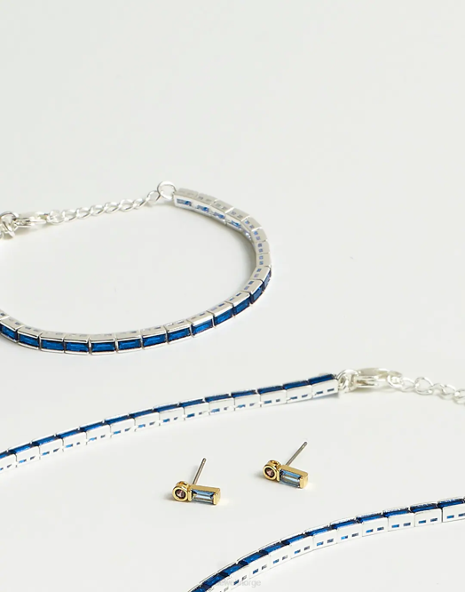 Madewell smykker regnbue multi kvinner tennissamlingen baguette krystall stable øredobber 260F853