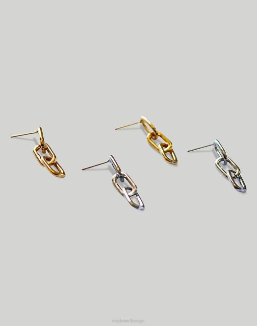 Madewell smykker sølv kvinner abcrete & co. trippellenkede øredobber 260F1448