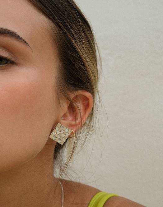 Madewell smykker sølv kvinner muns ajedrez øredobber 260F1979