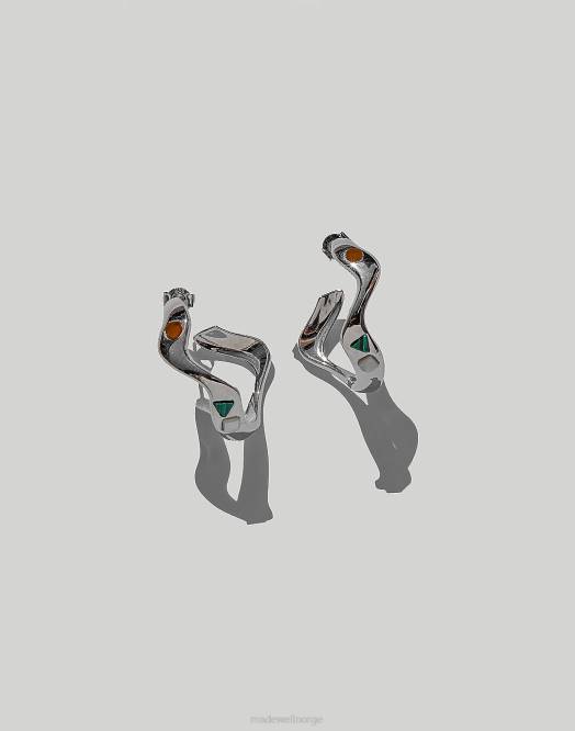 Madewell smykker sølv kvinner muns x tats ivette hoop øredobber 260F1951