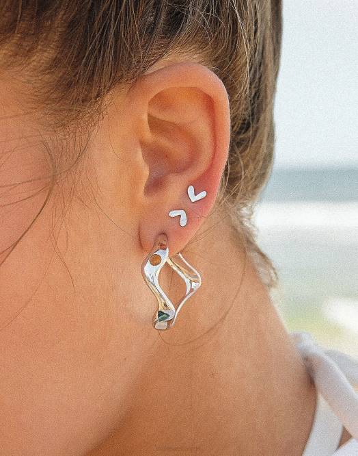 Madewell smykker sølv kvinner muns x tats ivette hoop øredobber 260F1951