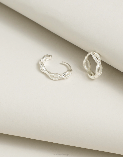 Madewell smykker sterling sølv kvinner delikat kolleksjon halvfine klokkekjede huggie hoop øredobber 260F882