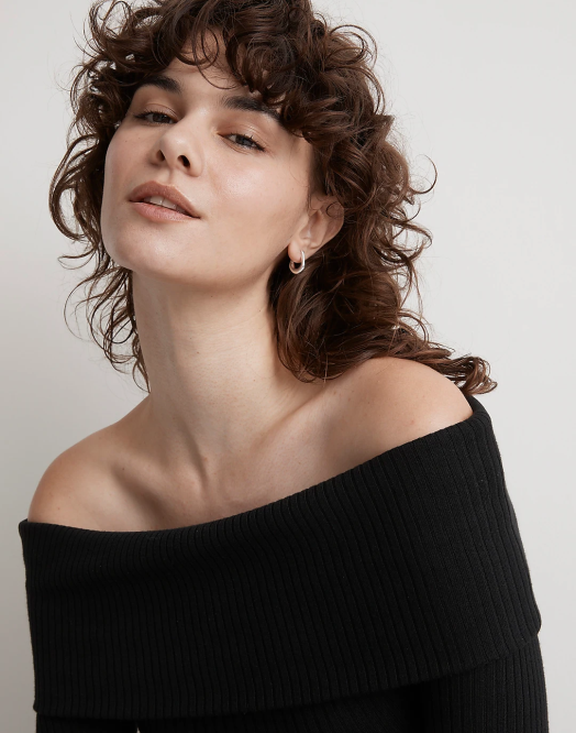 Madewell smykker sterling sølv kvinner kolleksjonen chunky huggie hoop øredobber 260F852