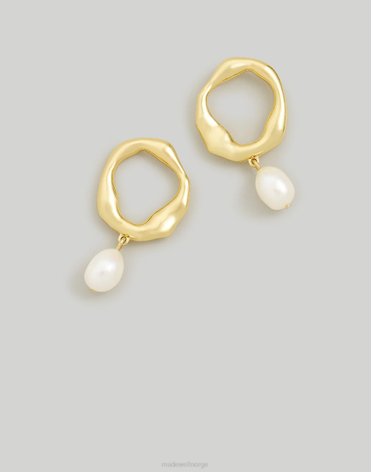Madewell smykker vintage gull kvinner Foranvendt ferskvannsperleøredobber 260F870