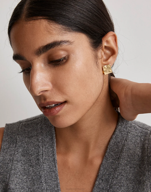 Madewell smykker vintage gull kvinner hamrede statement øredobber 260F871