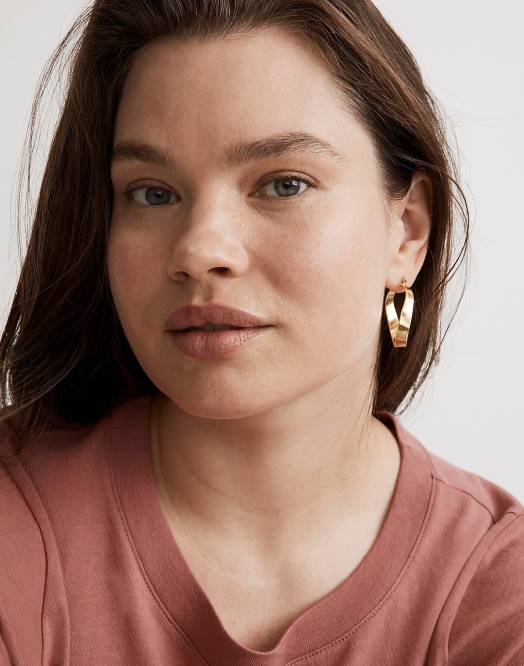 Madewell smykker vintage gull kvinner kronglete u-hoop øredobber 260F897